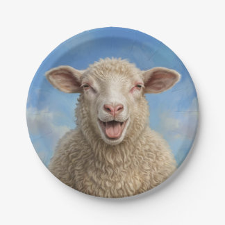 Luci the sheep - painting art paper plate