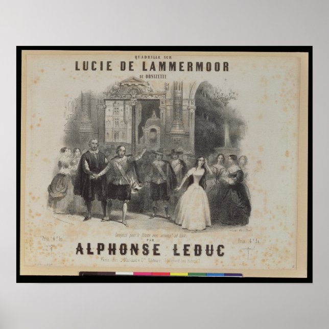 Lucia de Lammermoor' by Gaetano Donizetti Poster (Front)