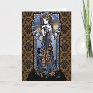 "Lucia" Gothic Flower Moon Fairy Art Greeting Card