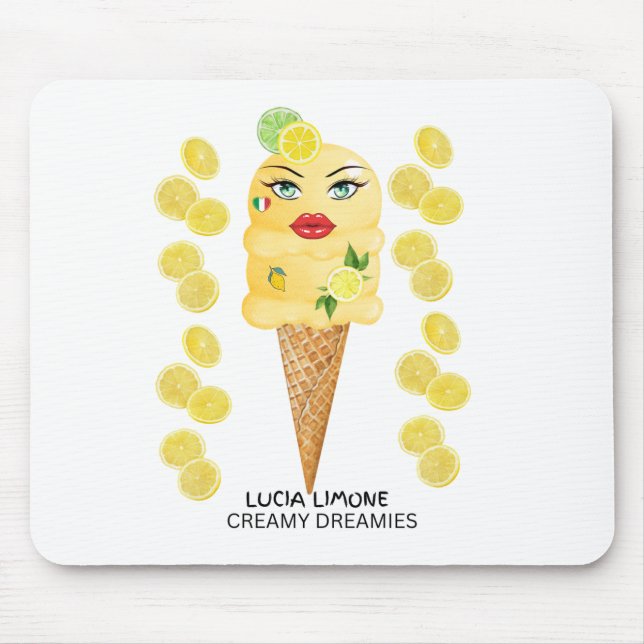 Lucia Limone Gelato Creamy Dreamies Mouse Mat (Front)