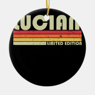LUCIAN Gift Name Personalised Funny Retro Vintage Ceramic Tree Decoration
