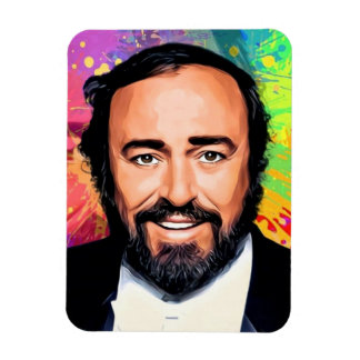 Luciano Pavarotti Coloured Portrait Magnet