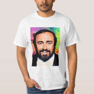 Luciano Pavarotti Coloured Portrait T-Shirt