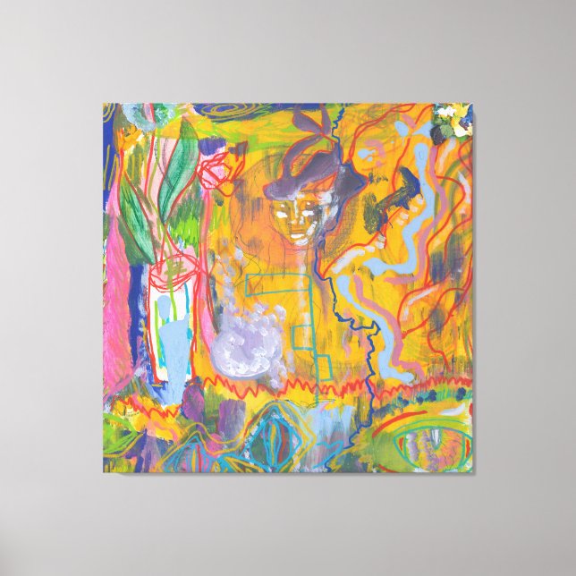 Lucid Dreamer Pink Rainbow Stretched Canvas Print (Front)