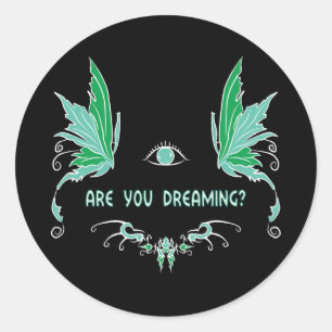 Lucid dreaming reality check sticker. classic round sticker