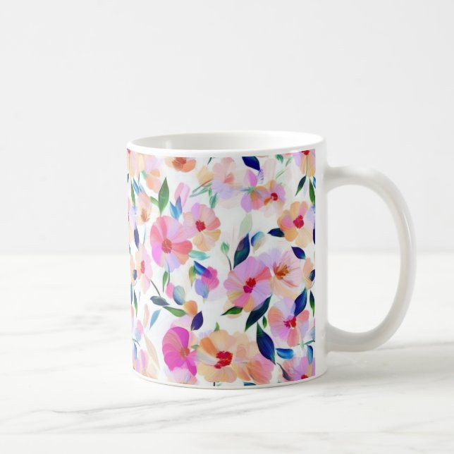 Lucid Flowers Floral Vibrant Botanical Colourful Coffee Mug (Right)