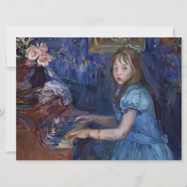 Lucie Leon at the Piano (by Berthe Morisot) Card (Front)