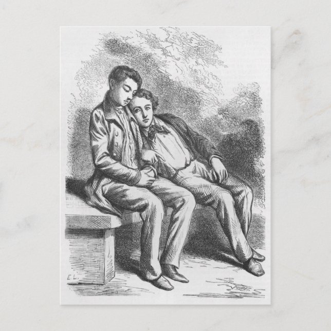 Lucien de Rubempre and David Sechard Postcard (Front)