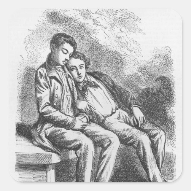 Lucien de Rubempre and David Sechard Square Sticker (Front)