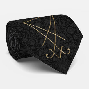 Lucifer Alchemy Sigil Gothic Art Tie