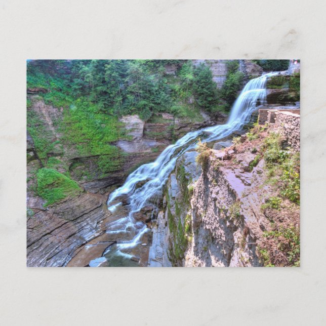 Lucifer Falls, Robert H Treman State Park, NY Postcard (Front)