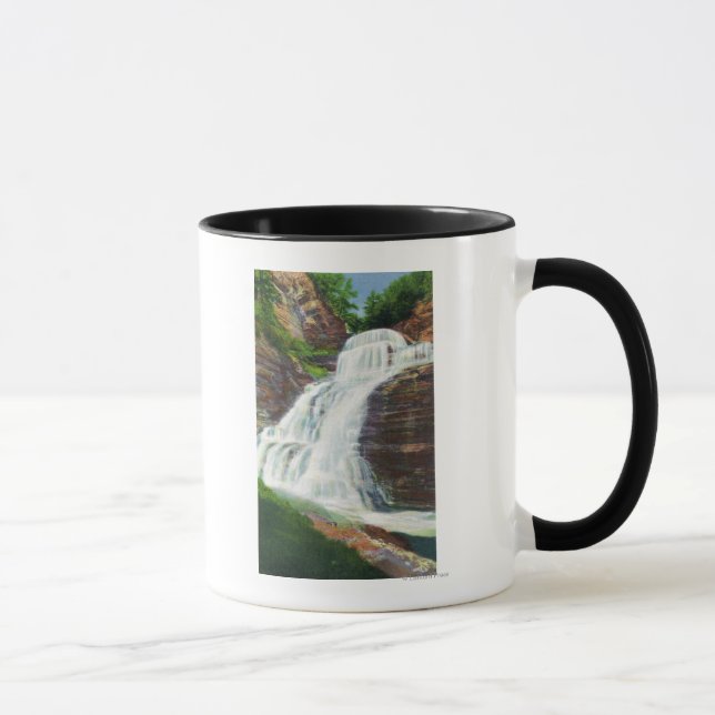 Lucifer Falls View in Robert H. Treman State Mug (Right)
