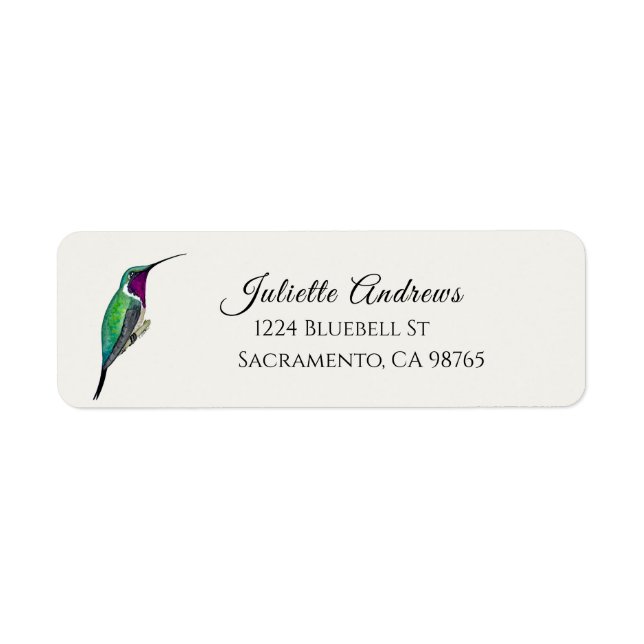 Lucifer Hummingbird Return Address Label (Front)