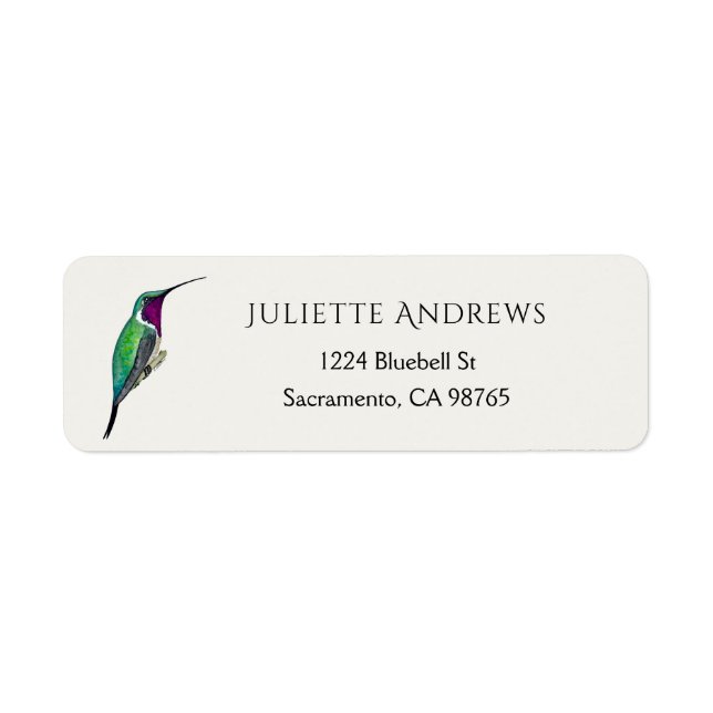 Lucifer Hummingbird Return Address Label (Front)