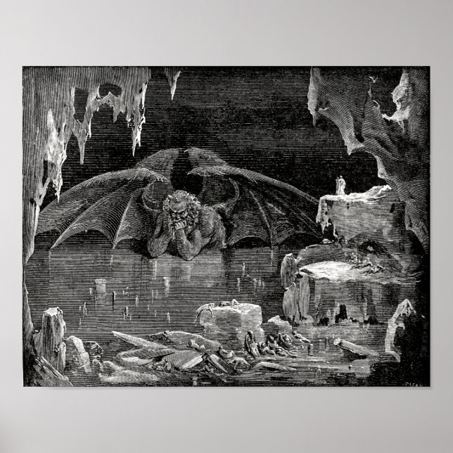 Lucifer, King of Hell by Paul Gustave Dore Poster (Front)