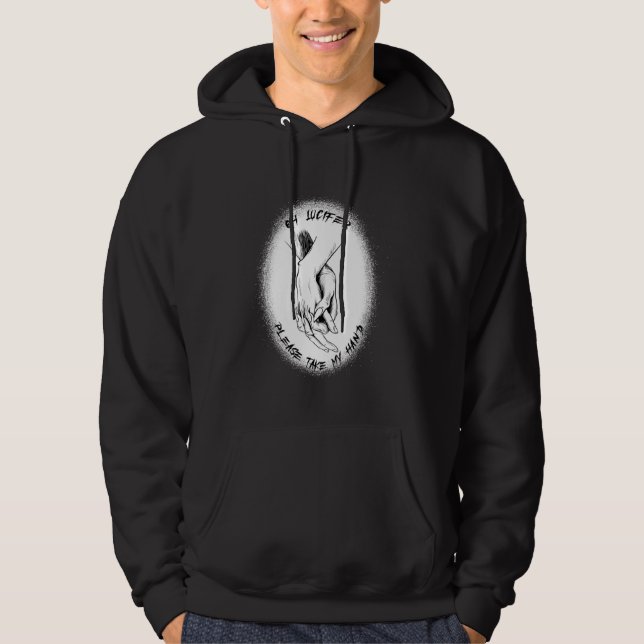 Lucifer Please take my hand 666 Occult Baphomet Sa Hoodie (Front)