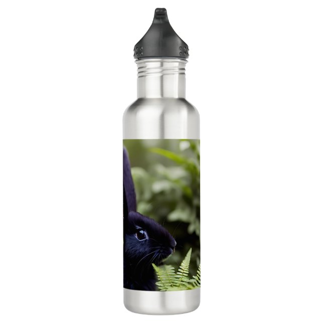 Lucifer the Black Bunny: A Dark Bundle of Mischief 710 Ml Water Bottle (Right)