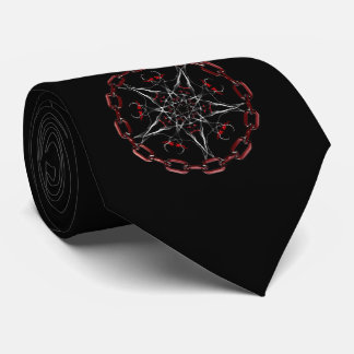 Lucifers Star Gothic Fractal Art Tie