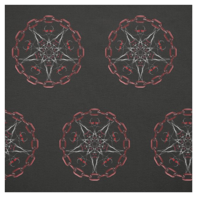 Lucifer's Star Pentacle Pagan fabric (Swatch)