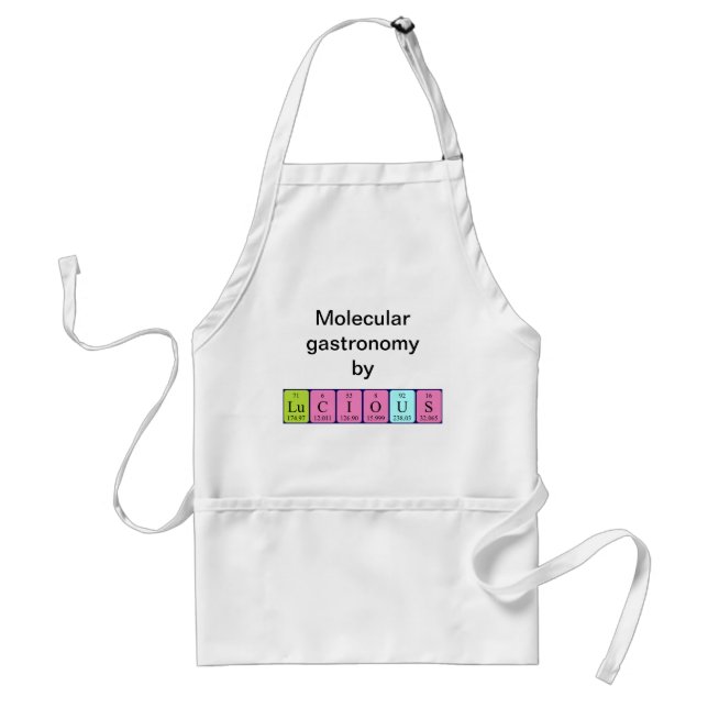 Lucious periodic table name apron (Front)