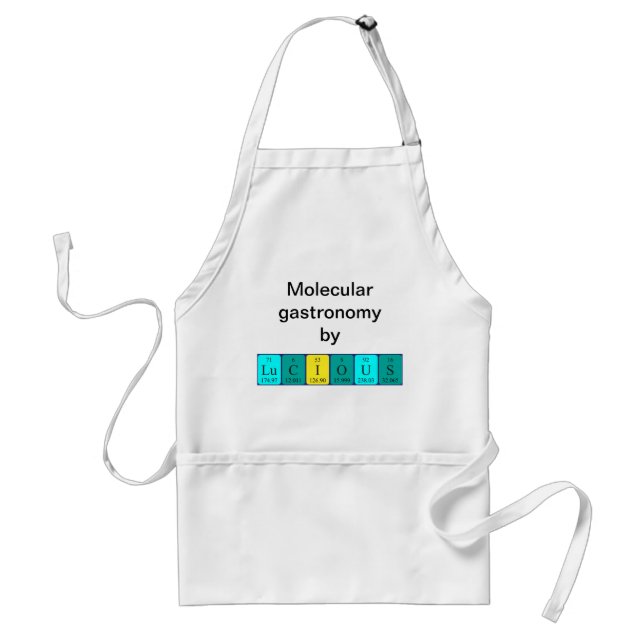 Lucious periodic table name apron (Front)