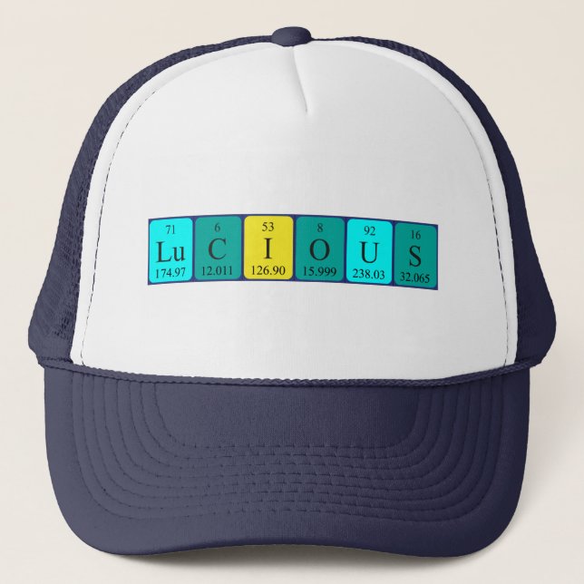 Lucious periodic table name hat (Front)