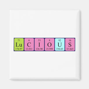 Lucious periodic table name magnet