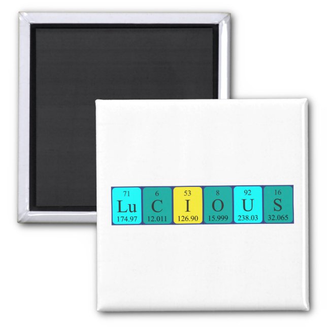 Lucious periodic table name magnet (Front)