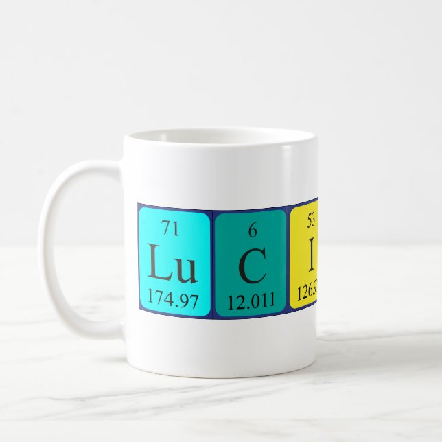 Lucious periodic table name mug (Left)