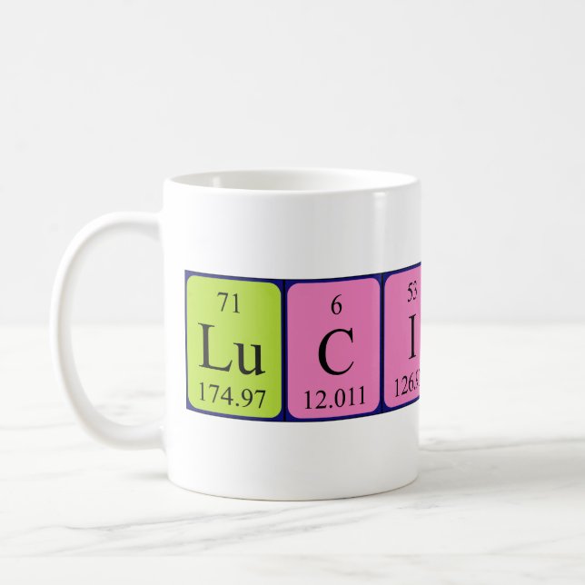 Lucious periodic table name mug (Left)