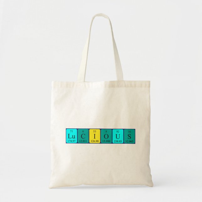 Lucious periodic table name tote bag (Front)