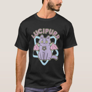 Lucipurr Cute Vampire Goth Cat With Pentagram Past T-Shirt