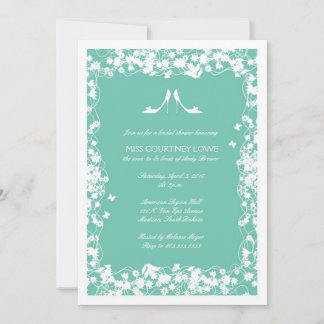 Lucite Green Heels Bridal Shower Invitation