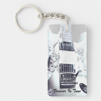 Lucite Guitar Wedding Favour Key Ring