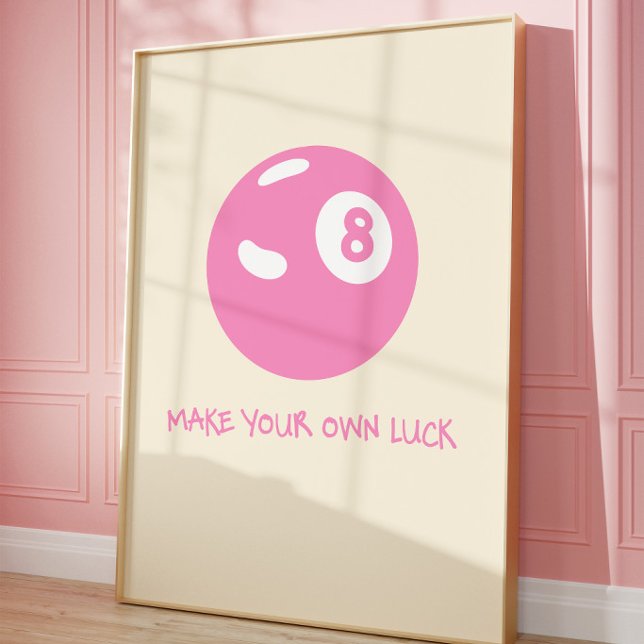 Luck 8 Ball Poster | Pink Coquette Wall Art (Creator Uploaded)