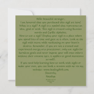 Luck and Fortune Sigil Art Card
