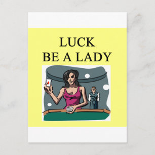 luck be a lady gambler design postcard