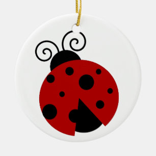 Luck be a Ladybug Cute Cartoon Insect Design Ceramic Tree Decoration