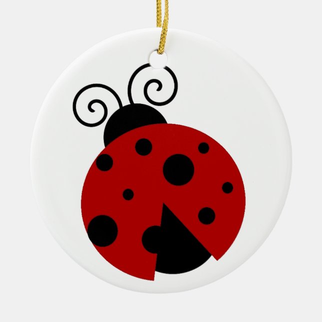 Luck be a Ladybug Cute Cartoon Insect Design Ceramic Tree Decoration (Front)