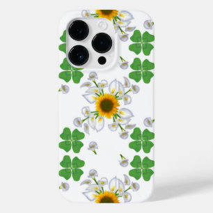 Luck clover  Clover with sunflower and Calla lily Case-Mate iPhone 14 Pro Case