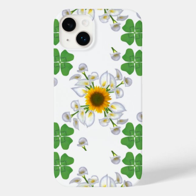 Luck Clover with Sunflower and Calla Lily Case-Mate iPhone Case (Back)