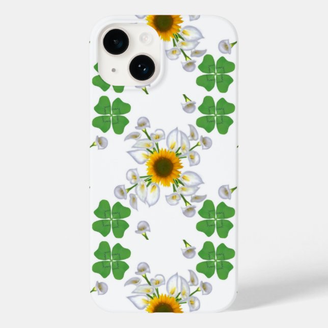 Luck Clover with Sunflower and Calla Lily Case-Mate iPhone Case (Back)