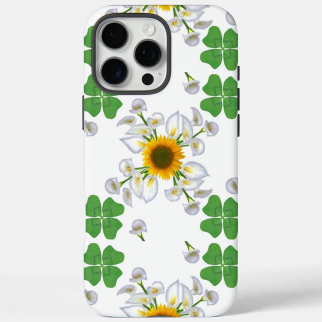 Luck Clover with Sunflower and Calla Lily Case-Mate iPhone Case (Back)