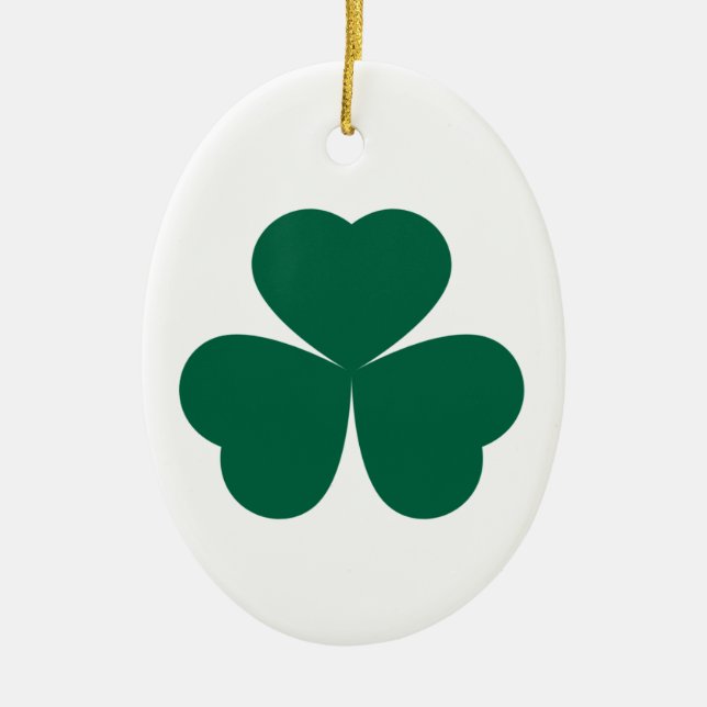 Luck in Every Leaf: 3-Clover leaf Ceramic Tree Decoration (Front)
