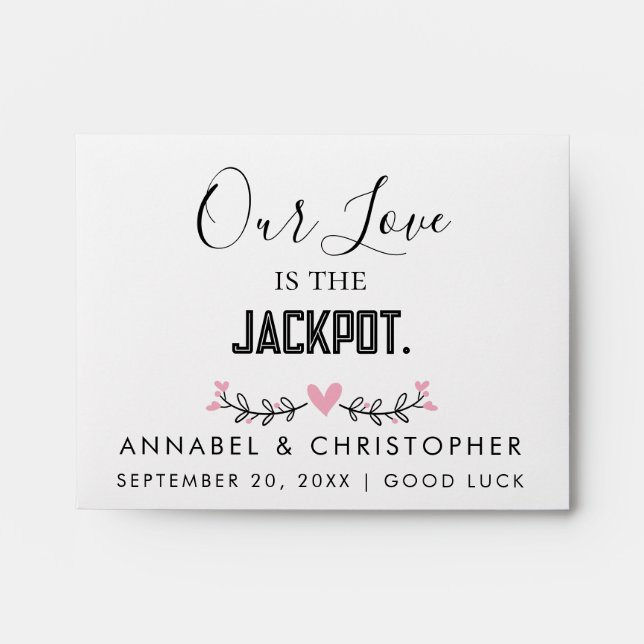 luck in love Minimalist Wedding lucky favour Envelope (Front)