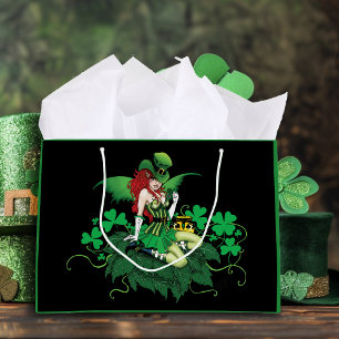 Luck Irish Fairy Green Large Gift Bag