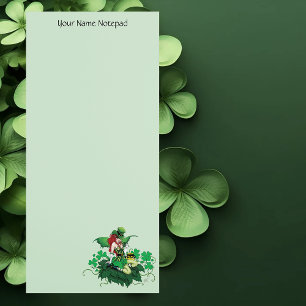 Luck Irish Fairy Green Magnetic Notepad