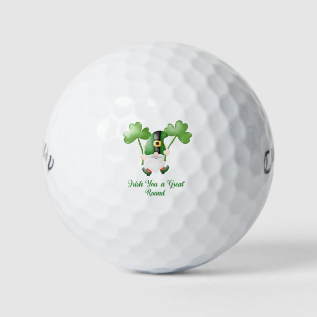 Luck & Laughter 'Irish You A Great Round' Fun Gift Golf Balls (Front)