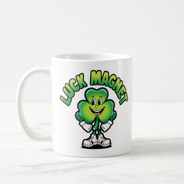 Luck Magnet clover Coffee Mug (Left)