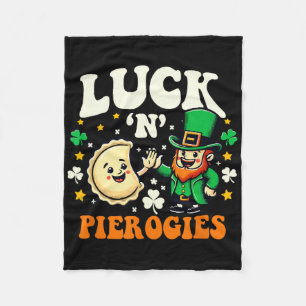 Luck N Pierogies Funny Polish Irish St Patricks Da Fleece Blanket